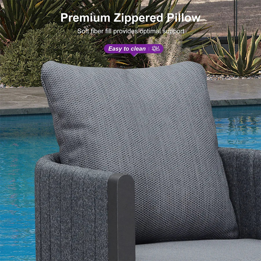 PURPLE LEAF Sanori Outdoor Bar Stools Set of 2 Modern Olefin Weaving Bar Chairs with Backrest Pillow for Patio, Poolside or Indoor