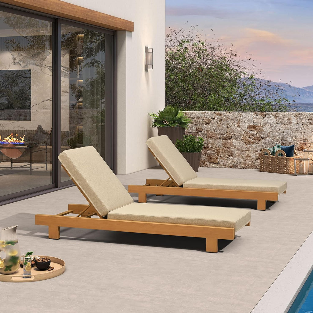 PURPLE LEAF Outdoor Luxury Daybed for Patio,  Poolside Chaise Lounge Bed with Cushion, Olefin Blend Fabric, Aluminum Frame Sunbed for Deck and Backyard