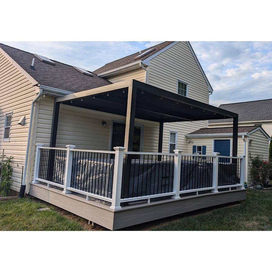 PURPLE LEAF Athena Louvered Pergola Outdoor Aluminum Pergola with Adjustable Roof for Deck Backyard Garden Hardtop Gazebo