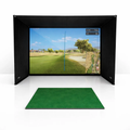 Golf Simulator Enclosure - 7 Sizes, Pro + Impact Screen and Frame INCLUDES FREE SIDE BARRIERS