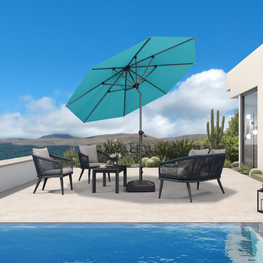 PURPLE LEAF Round Tiltable Patio Umbrella Poolside Porch Table Umbrella