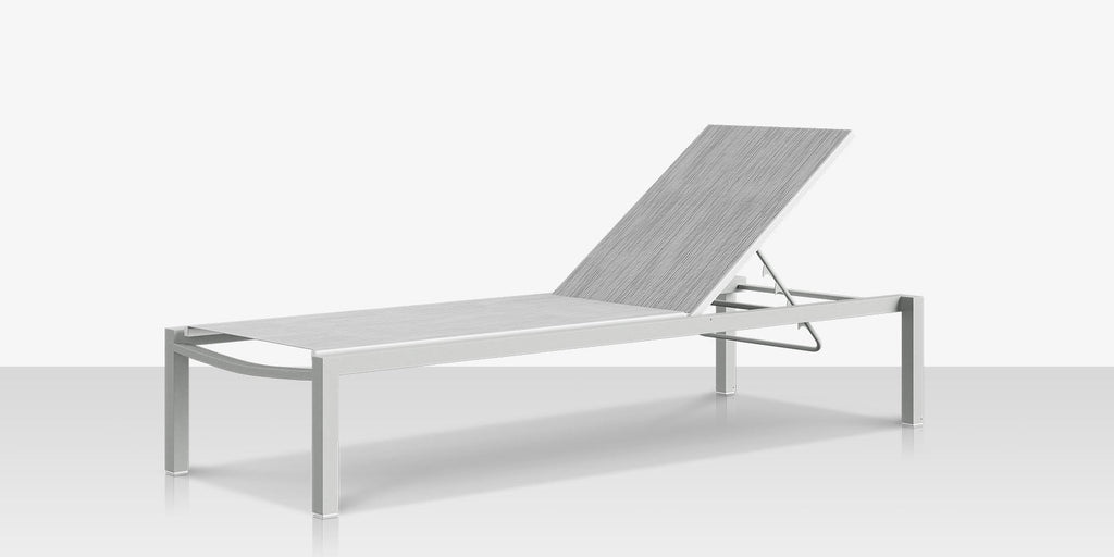 Fusion Armless Chaise - Kessler Silver Frame / Metallica Platinum Sling
