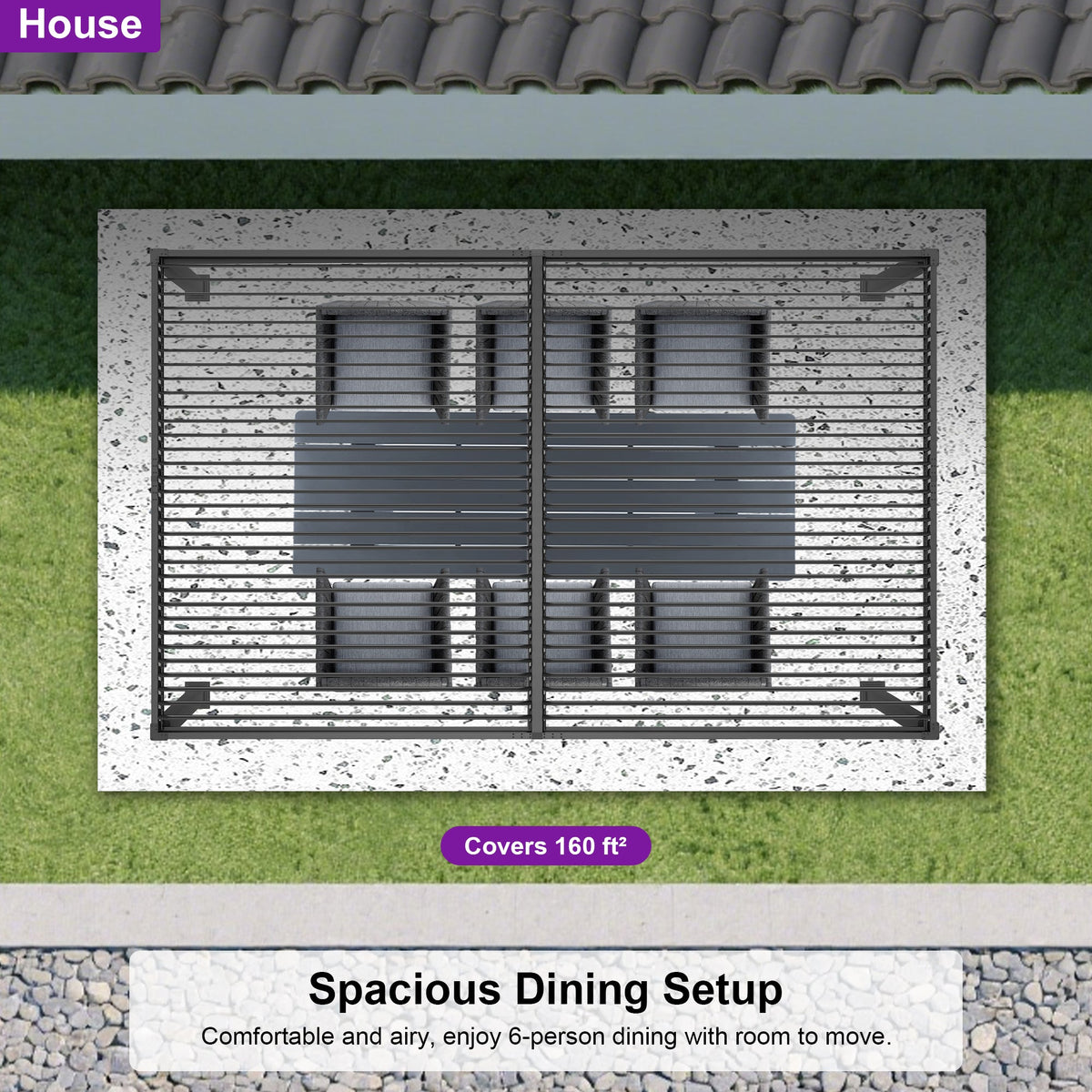 PURPLE LEAF Caesar Louvered Pergola with Milky String Lights Patio Aluminum Pergola with Independent Adjustable Rainproof Roof Hardtop Pergola for Outdoor Deck Garden Yard