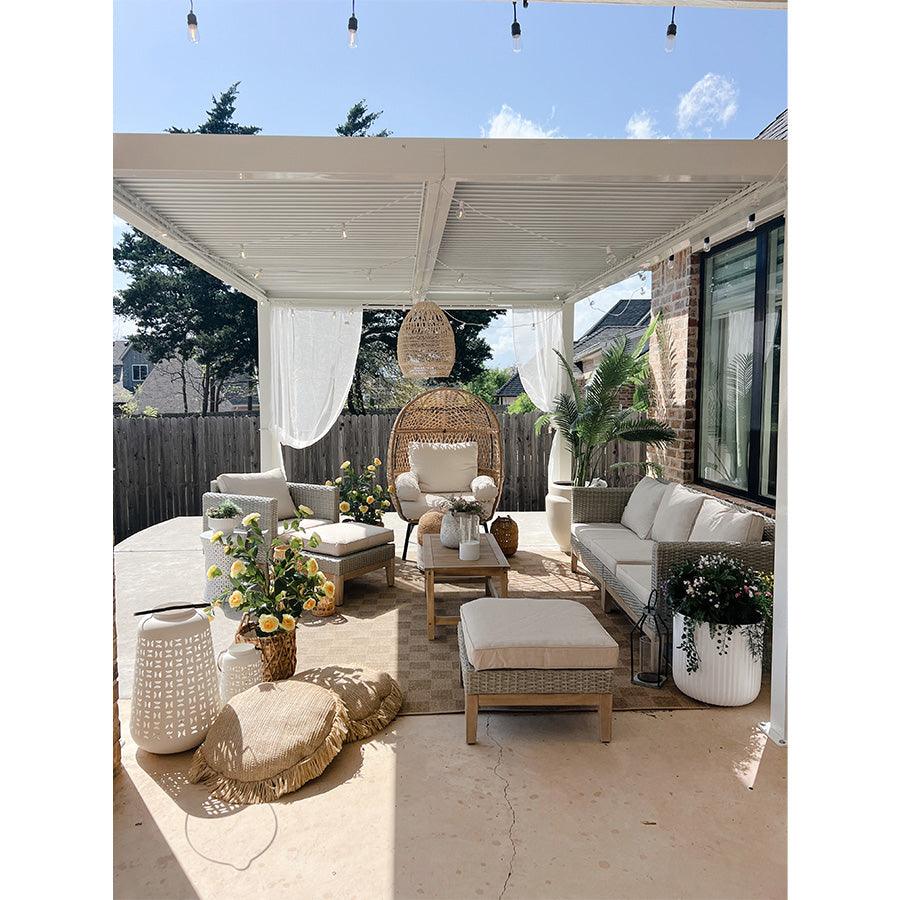PURPLE LEAF Athena Louvered Pergola Outdoor Aluminum Pergola with Adjustable Roof for Deck Backyard Garden Hardtop Gazebo