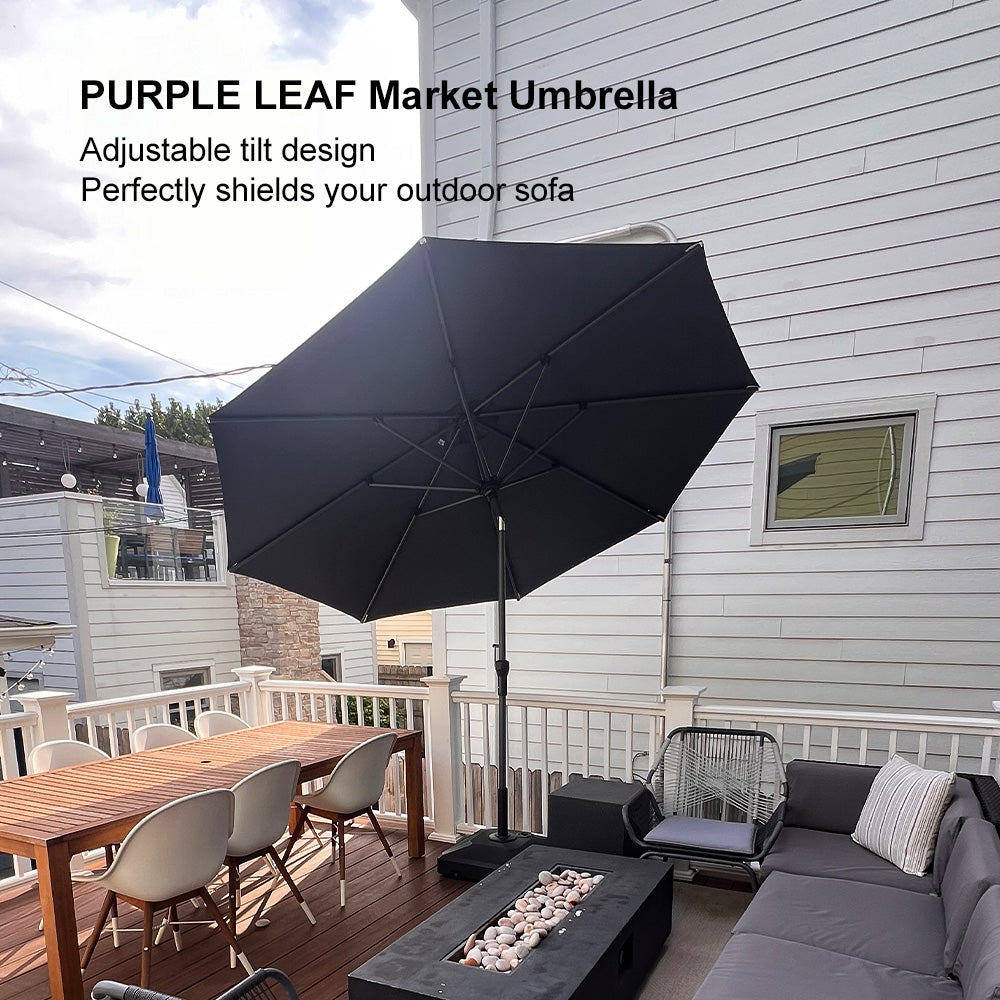 PURPLE LEAF Round Tiltable Patio Umbrella Poolside Porch Table Umbrella