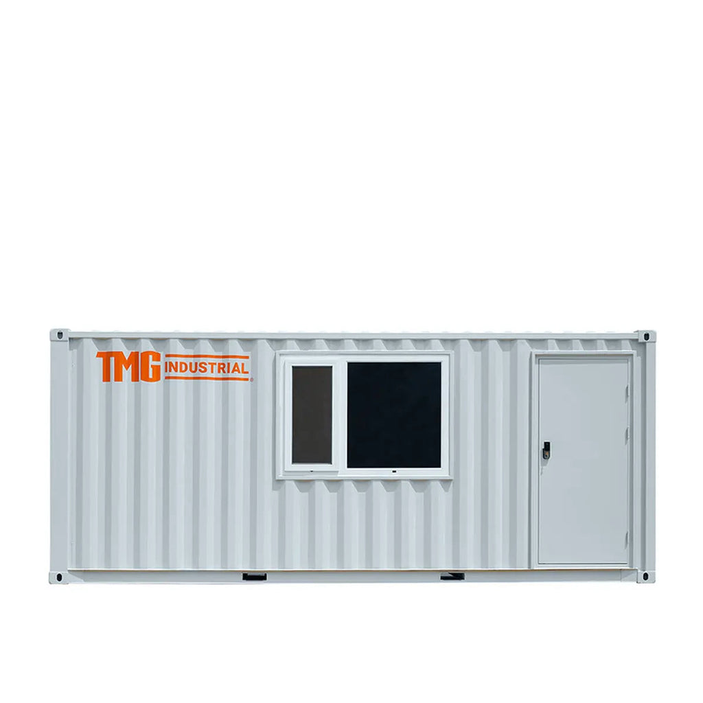 20' Custom Built Steel Container Office, Working Area & Manager's Office, 1 Leather Office Chair, 3 Ergonomic Office Chairs, TMG-SCO20