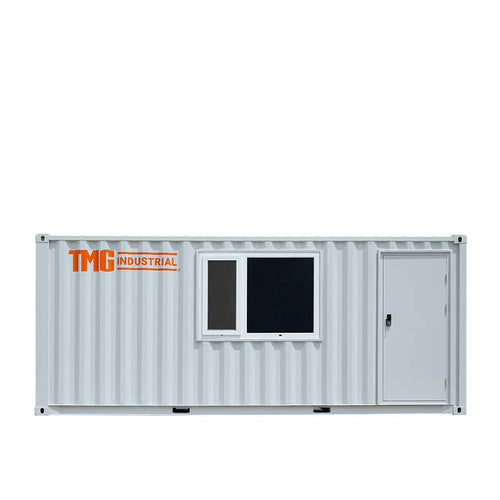20' Custom Built Steel Container Office, Working Area & Manager's Office, 1 Leather Office Chair, 3 Ergonomic Office Chairs, TMG-SCO20