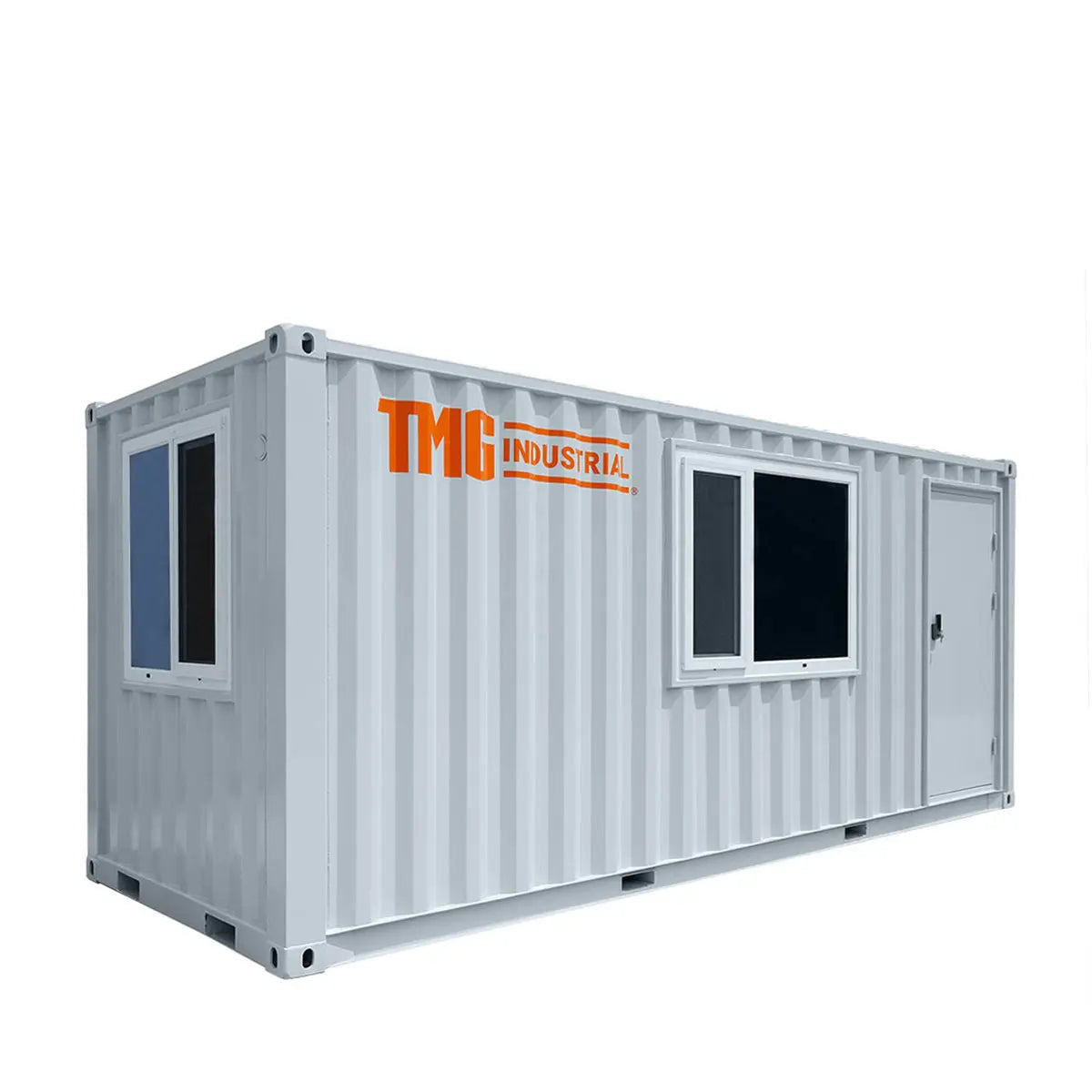 20' Custom Built Steel Container Office, Working Area & Manager's Office, 1 Leather Office Chair, 3 Ergonomic Office Chairs, TMG-SCO20