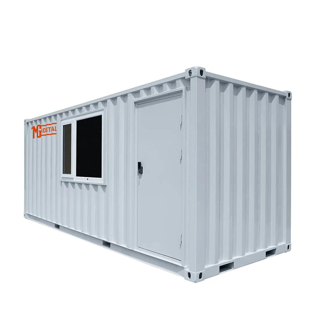 20' Custom Built Steel Container Office, Working Area & Manager's Office, 1 Leather Office Chair, 3 Ergonomic Office Chairs, TMG-SCO20