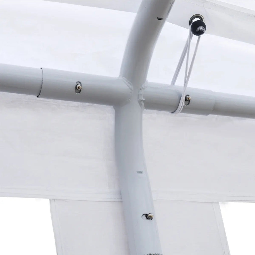 20' x 20' Heavy Duty Outdoor Party Tent, PE Tarpaulin Fabric, 6'6" Overhead, 10' Peak Ceiling, TMG-PT2020A
