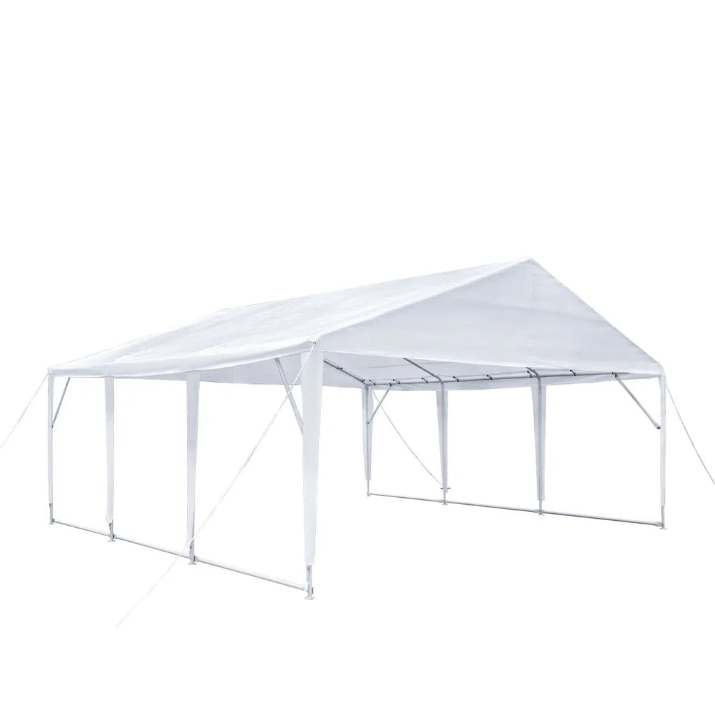 20' x 20' Heavy Duty Outdoor Party Tent, PE Tarpaulin Fabric, 6'6" Overhead, 10' Peak Ceiling, TMG-PT2020A