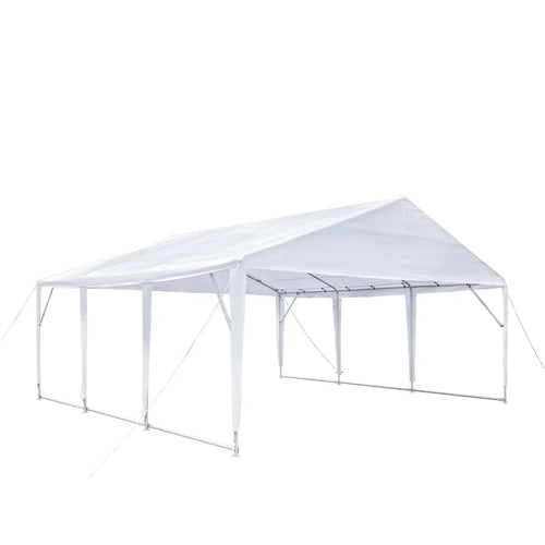 20' x 20' Heavy Duty Outdoor Party Tent, PE Tarpaulin Fabric, 6'6" Overhead, 10' Peak Ceiling, TMG-PT2020A