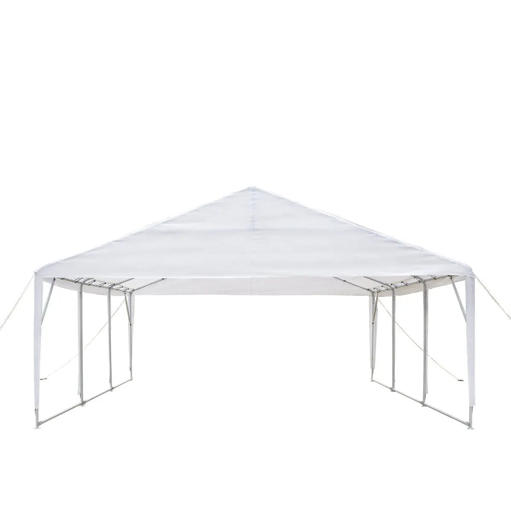 20' x 20' Heavy Duty Outdoor Party Tent, PE Tarpaulin Fabric, 6'6" Overhead, 10' Peak Ceiling, TMG-PT2020A