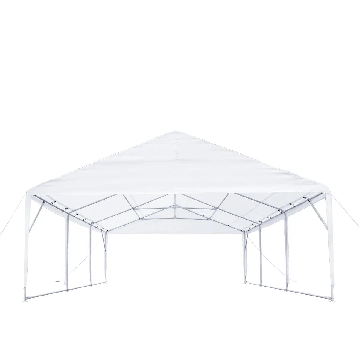 20' x 20' Heavy Duty Outdoor Party Tent, PE Tarpaulin Fabric, 6'6" Overhead, 10' Peak Ceiling, TMG-PT2020A