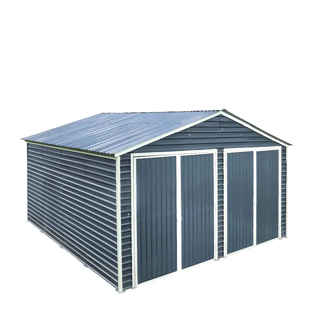 20' x 20' Metal Garage Shed, 9' High Double Front Doors, 13' Peak, 400 Sq-Ft TMG-MS2020