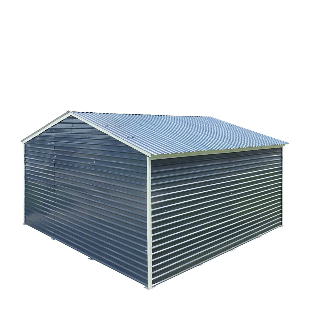 20' x 20' Metal Garage Shed, 9' High Double Front Doors, 13' Peak, 400 Sq-Ft TMG-MS2020