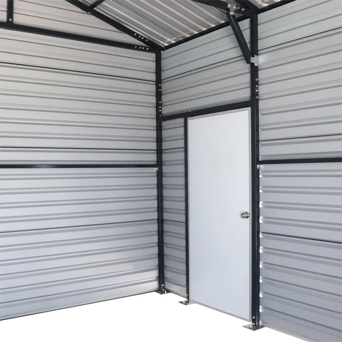 20' x 20' Metal Garage Shed, 9' High Double Front Doors, 13' Peak, 400 Sq-Ft TMG-MS2020
