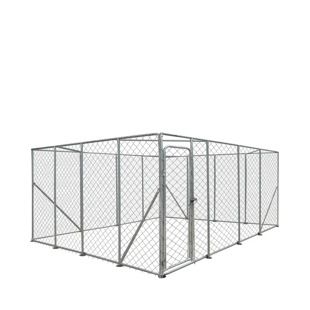 20' x 20' Outdoor Dog Kennel Playpen, Outdoor Dog Runner, Pet Exercise House, Lockable Gate, 6' Chain-Link Fence, TMG-DCP2020