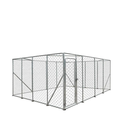 20' x 20' Outdoor Dog Kennel Playpen, Outdoor Dog Runner, Pet Exercise House, Lockable Gate, 6' Chain-Link Fence, TMG-DCP2020