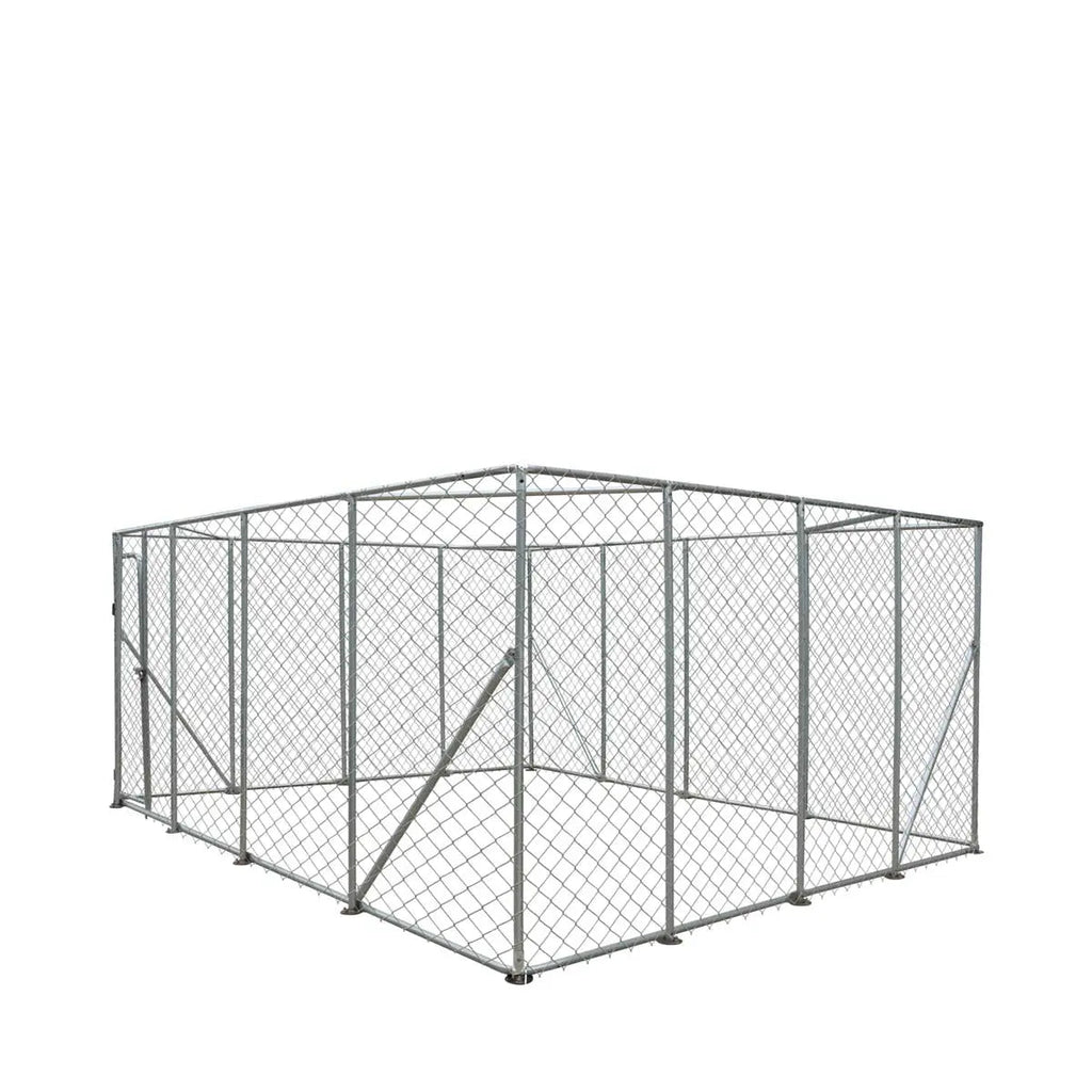20' x 20' Outdoor Dog Kennel Playpen, Outdoor Dog Runner, Pet Exercise House, Lockable Gate, 6' Chain-Link Fence, TMG-DCP2020