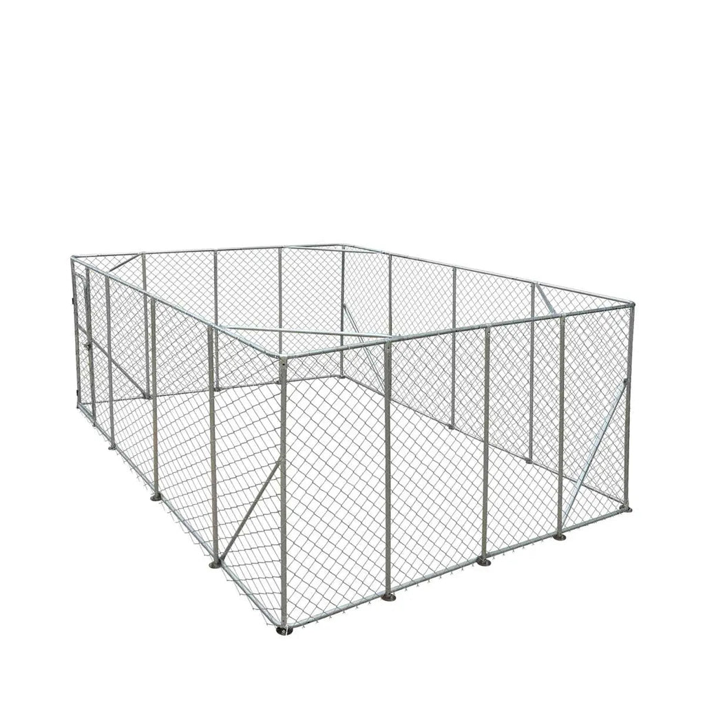 20' x 20' Outdoor Dog Kennel Playpen, Outdoor Dog Runner, Pet Exercise House, Lockable Gate, 6' Chain-Link Fence, TMG-DCP2020