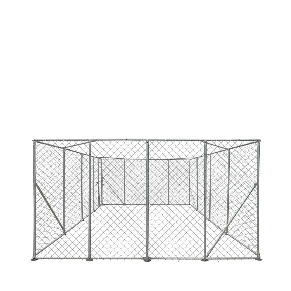 20' x 20' Outdoor Dog Kennel Playpen, Outdoor Dog Runner, Pet Exercise House, Lockable Gate, 6' Chain-Link Fence, TMG-DCP2020