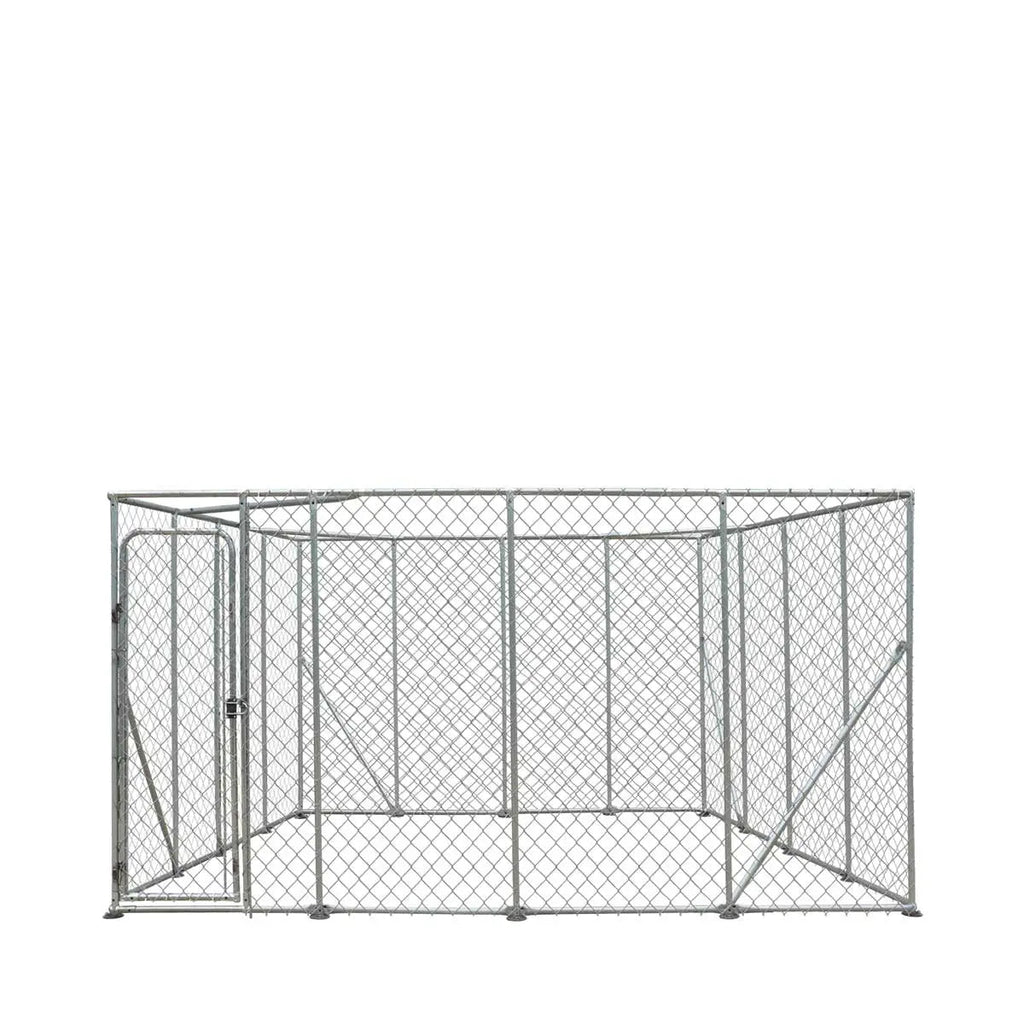 20' x 20' Outdoor Dog Kennel Playpen, Outdoor Dog Runner, Pet Exercise House, Lockable Gate, 6' Chain-Link Fence, TMG-DCP2020