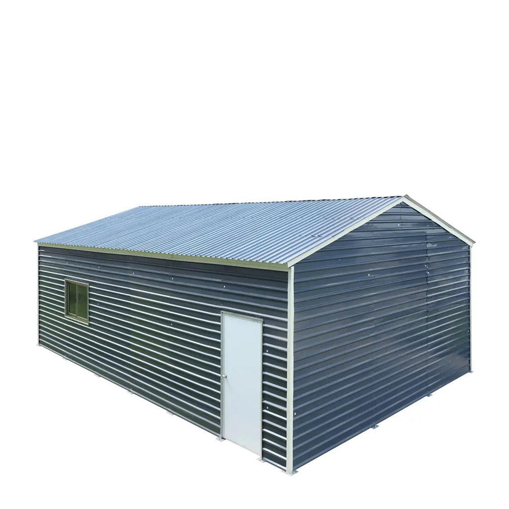 20' x 30' Metal Garage Shed, 9' High Double Front Doors, 13' Peak, 600 Sq-Ft TMG-MS2030