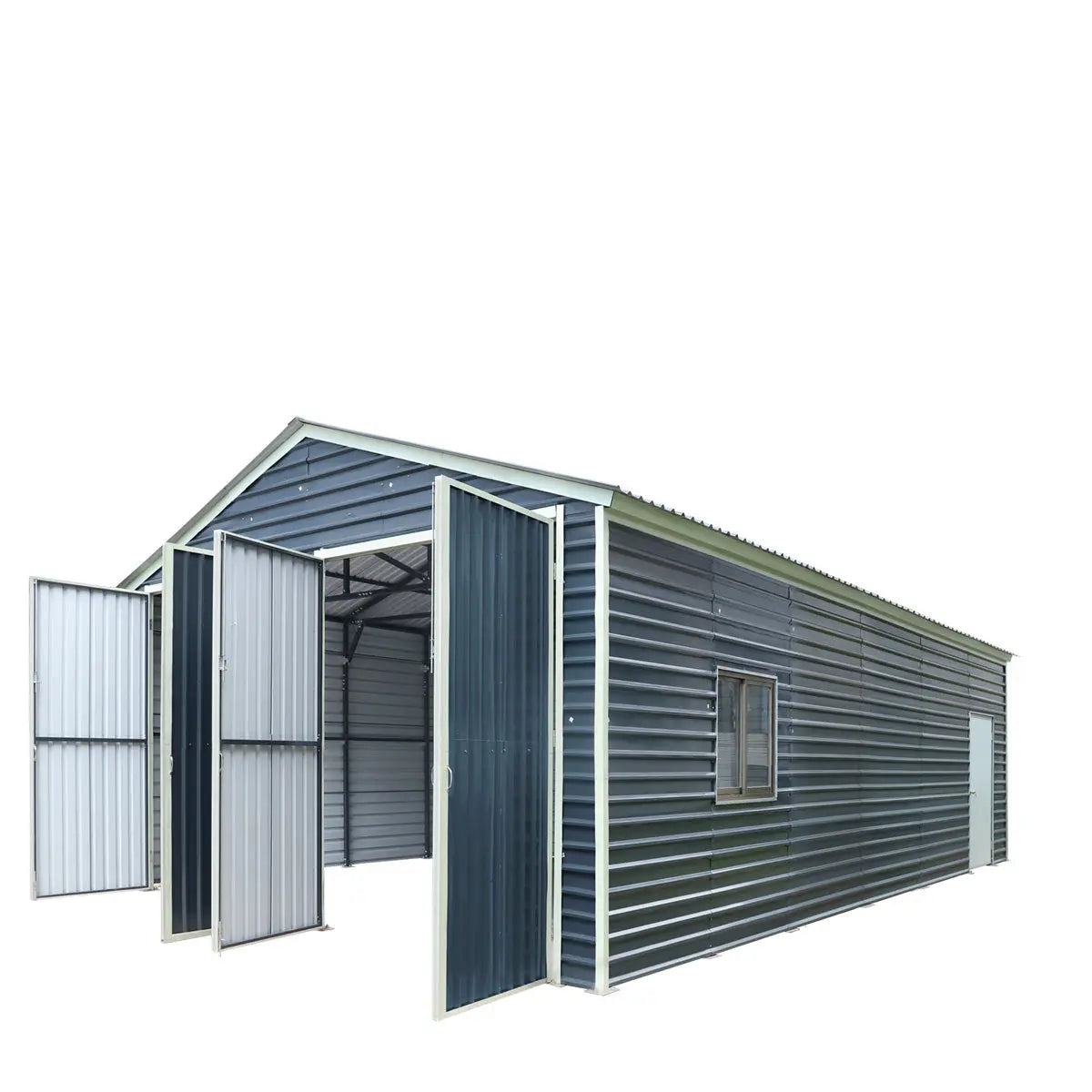 20' x 30' Metal Garage Shed, 9' High Double Front Doors, 13' Peak, 600 Sq-Ft TMG-MS2030