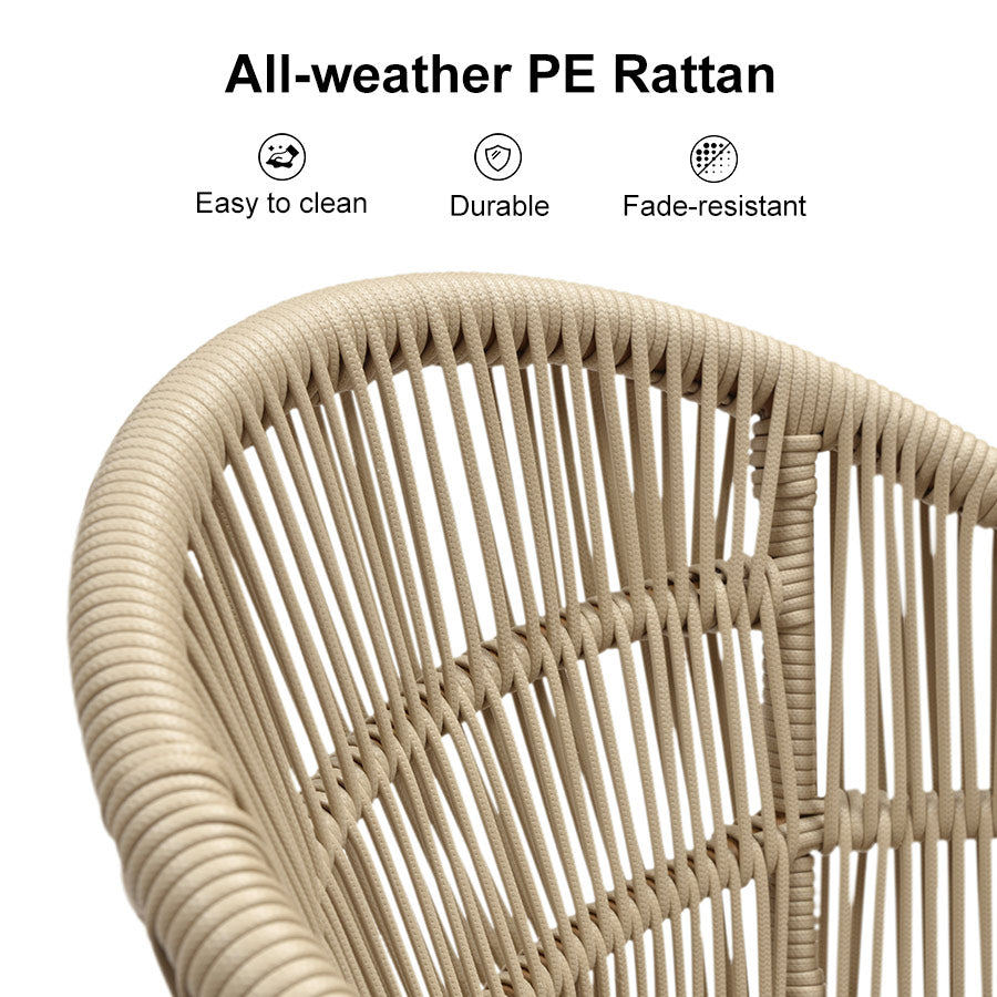 PURPLE LEAF 7/9/11 Pieces Outdoor Dining Set Aluminium Dining Table and Woven Rattan Chairs Dining Furniture Set with Cushions for Deck Patio Champagne