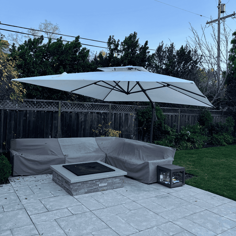 PURPLE LEAF SUNBRELLA Cantilever Umbrella Grey Aluminum Patio Umbrella