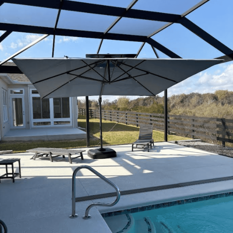 PURPLE LEAF SUNBRELLA Cantilever Umbrella Grey Aluminum Patio Umbrella