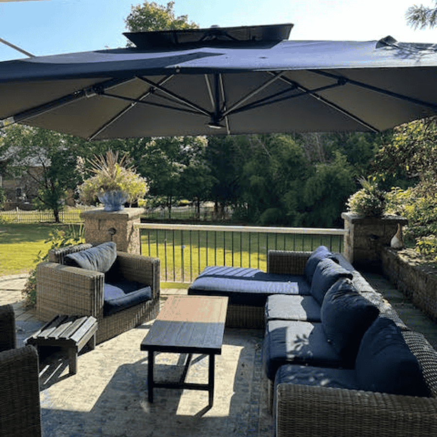 PURPLE LEAF SUNBRELLA Cantilever Umbrella Grey Aluminum Patio Umbrella
