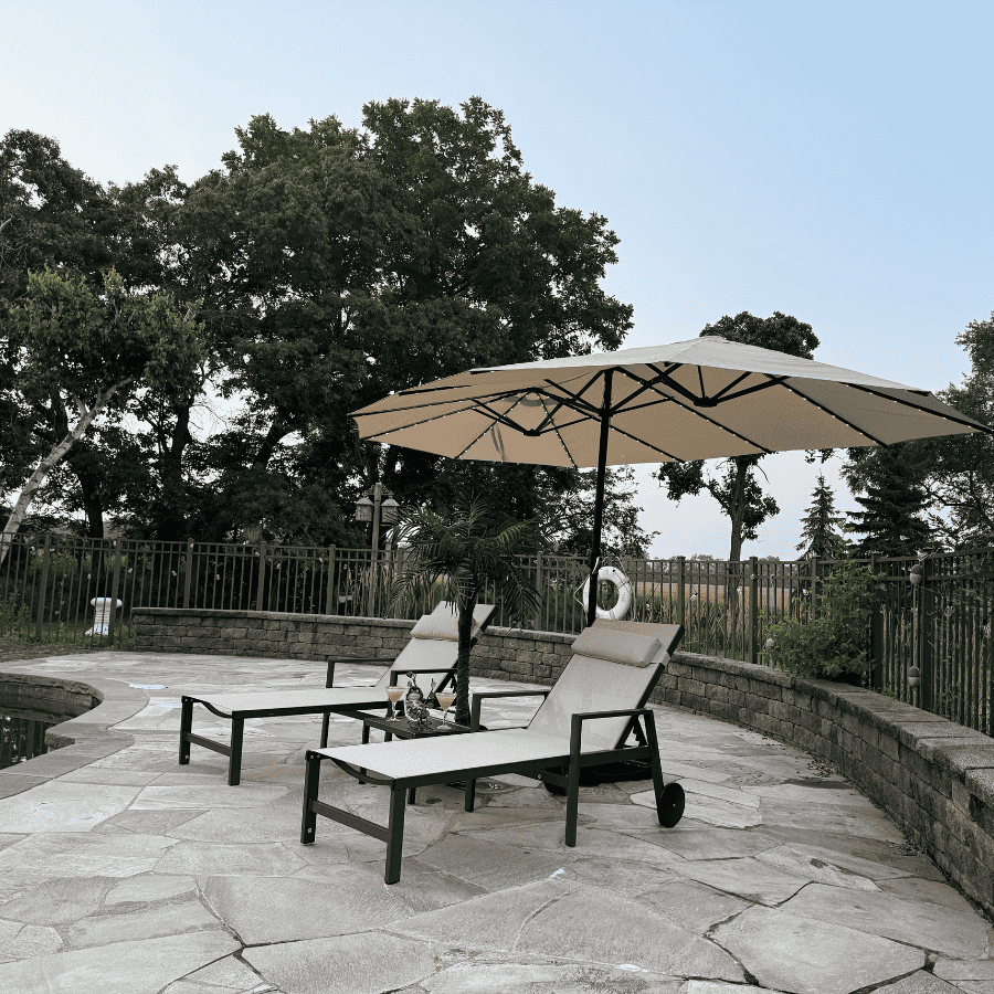 PURPLE LEAF Double Sided Patio Umbrella with Light Large Market Umbrellas with Base