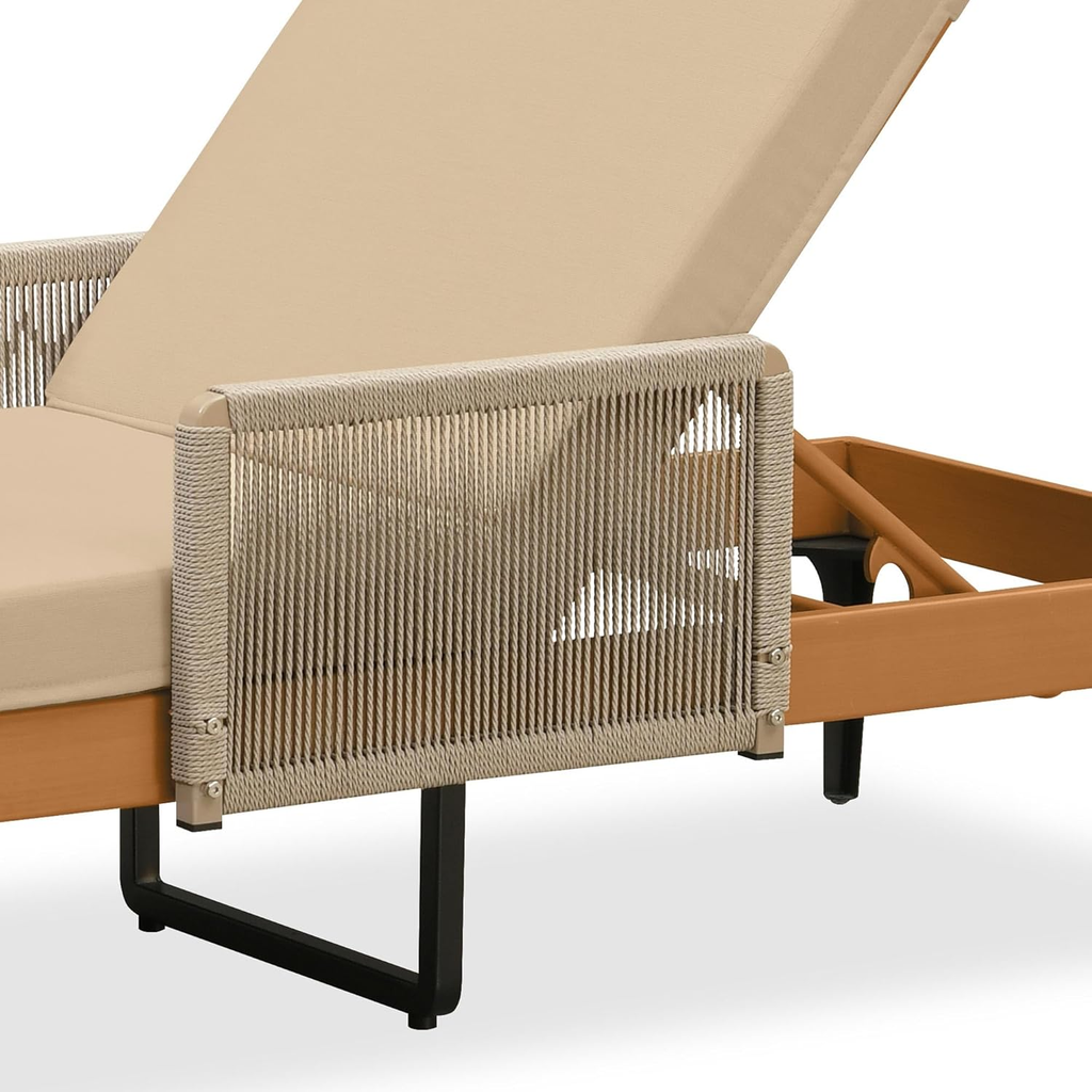 PURPLE LEAF Outdoor Chaise Lounge Sunbrella Patio Lounge Chair Recliner and Cushion for Poolside Balcony Backyard