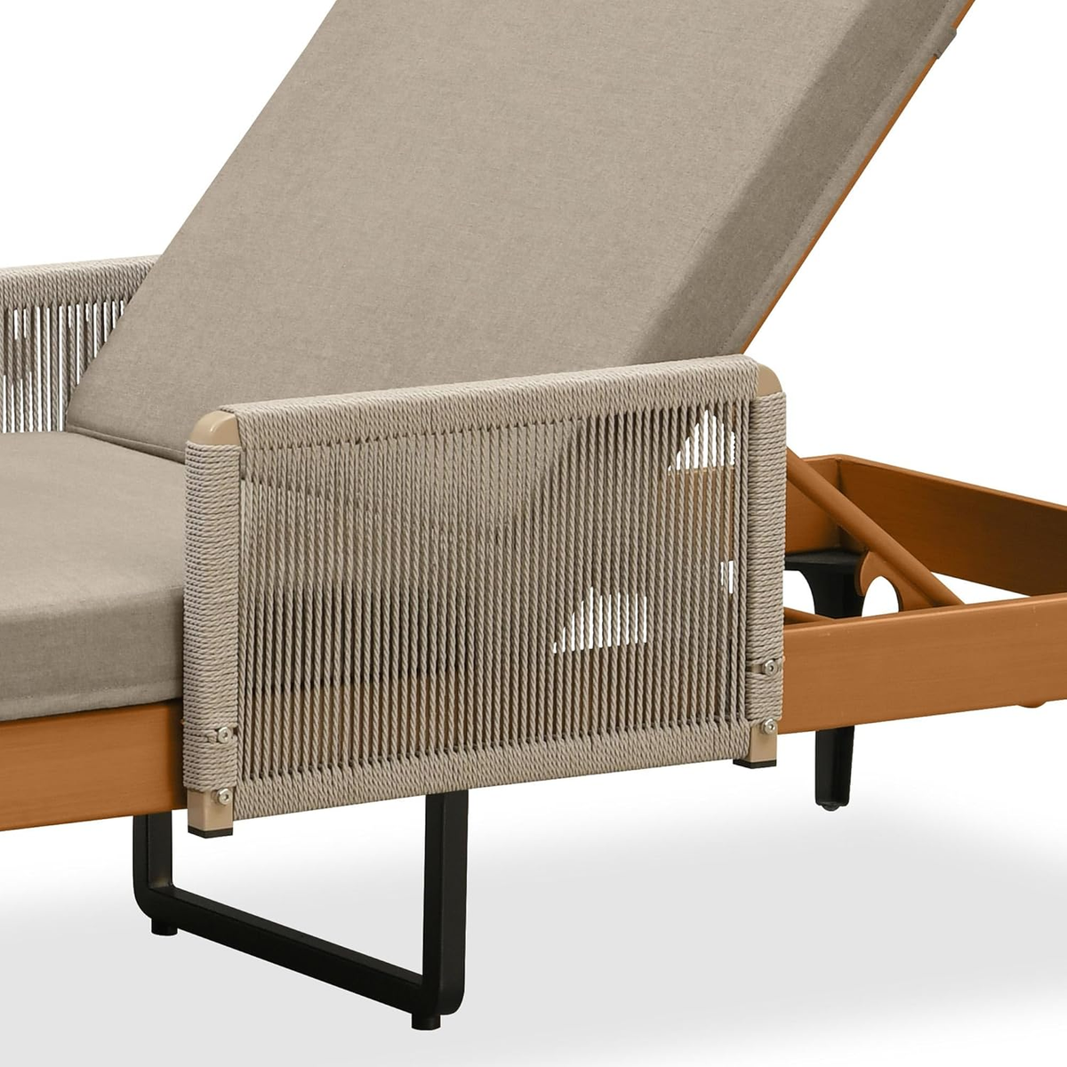 PURPLE LEAF Outdoor Chaise Lounge Sunbrella Patio Lounge Chair Recliner and Cushion for Poolside Balcony Backyard