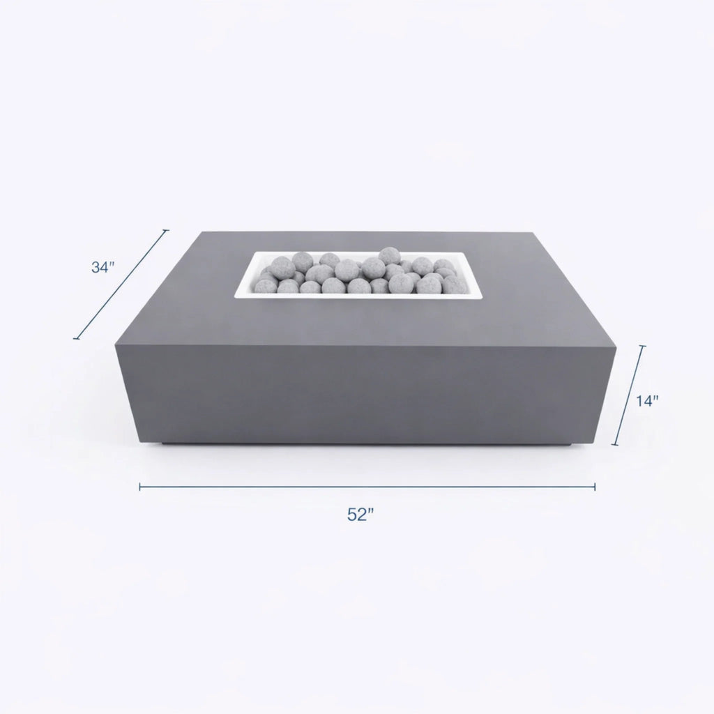 Concrete Fire Pit Table - Rectangular