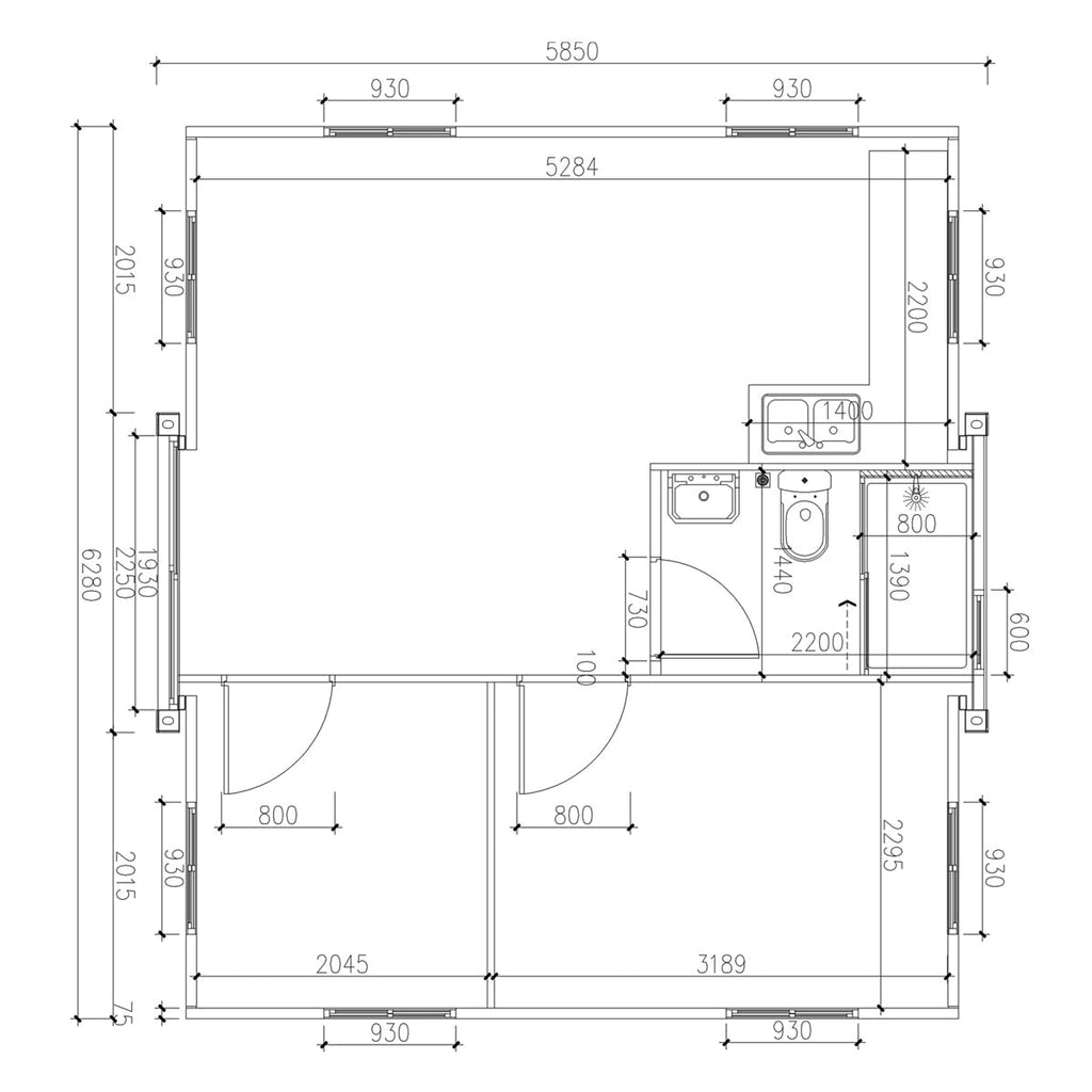 20' Expandable Container Home, Fire-Resistant, Rodent-Proof, TMG-SCE20
