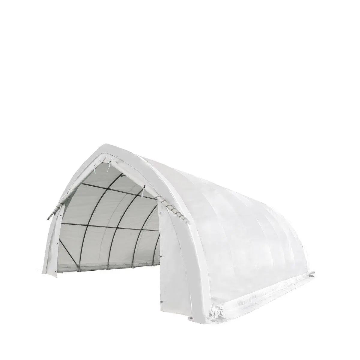 20' x 30' Arch Wall Peak Ceiling Storage Shelter with Heavy Duty 11 oz PE Cover & Drive Through Doors, TMG-ST2032P (Previously ST2031P)