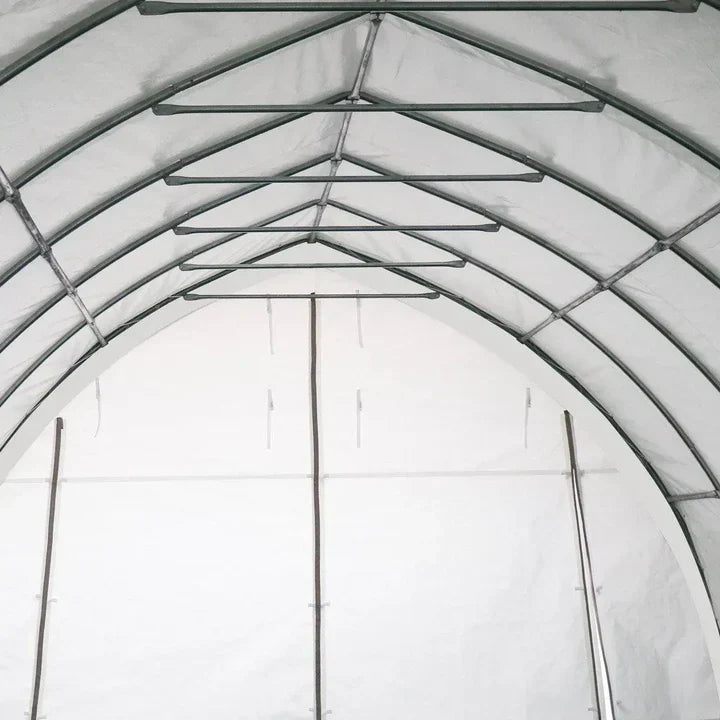 20' x 30' Arch Wall Peak Ceiling Storage Shelter with Heavy Duty 17 oz PVC Cover & Drive Through Doors, TMG-ST2032PV (Previously ST2031PV)