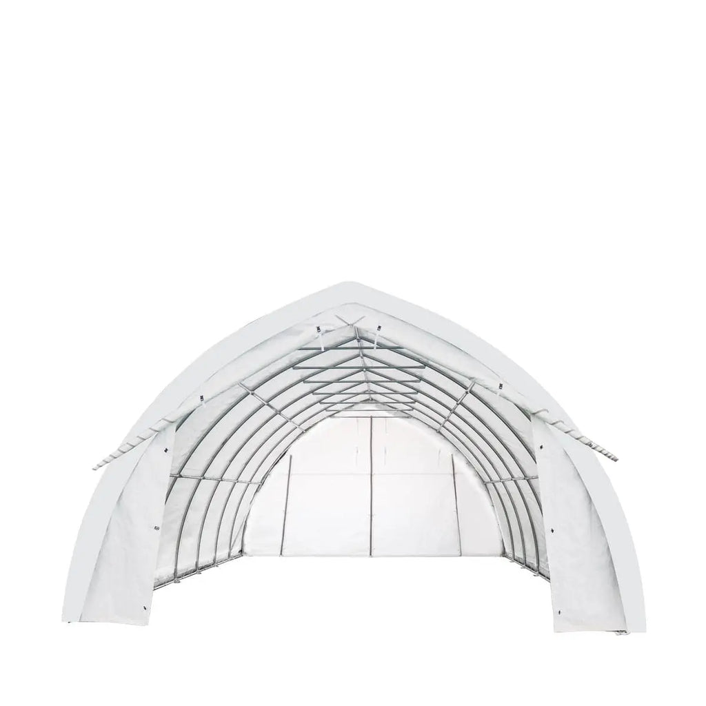 20' x 30' Arch Wall Peak Ceiling Storage Shelter with Heavy Duty 17 oz PVC Cover & Drive Through Doors, TMG-ST2032PV (Previously ST2031PV)