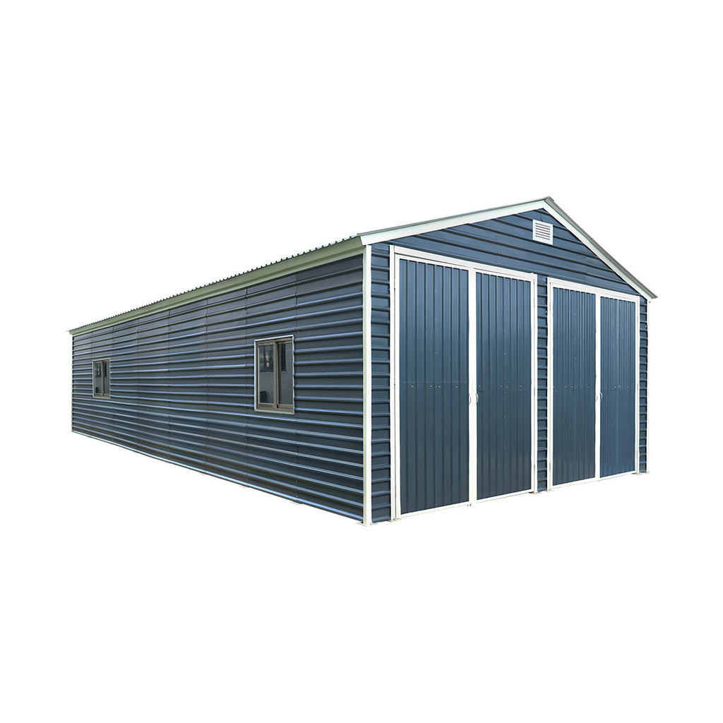 20' x 40' Metal Garage Shed, 9' High Double Front Doors, 13' Peak, 800 Sq-Ft TMG-MS2040