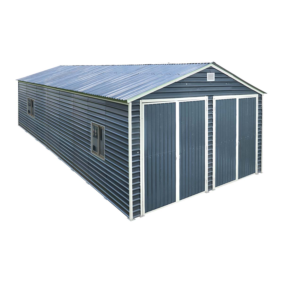 20' x 40' Metal Garage Shed, 9' High Double Front Doors, 13' Peak, 800 Sq-Ft TMG-MS2040