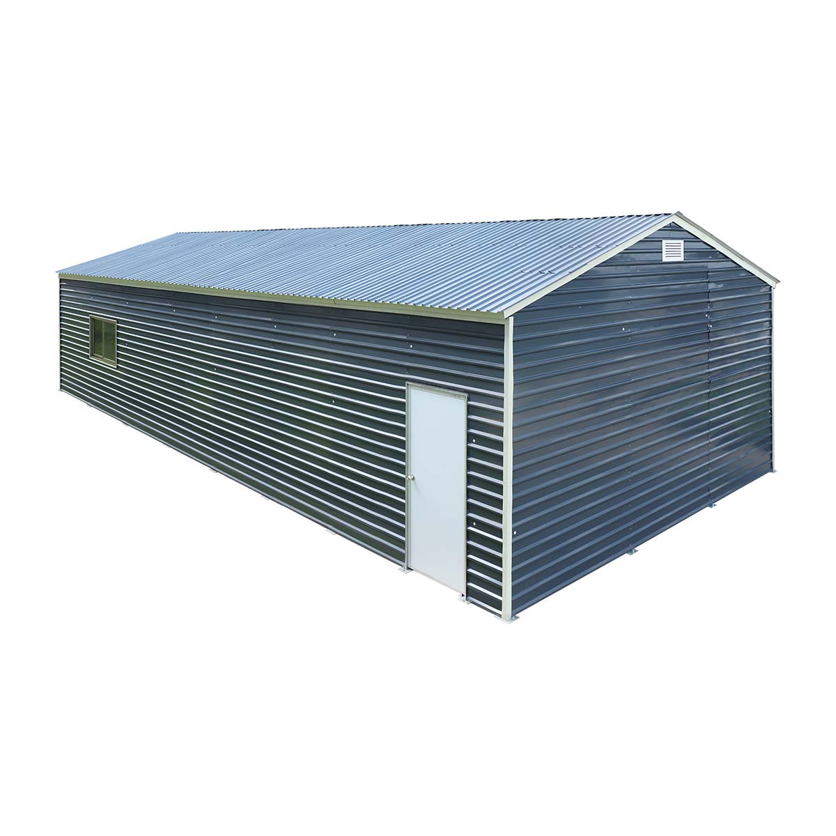 20' x 40' Metal Garage Shed, 9' High Double Front Doors, 13' Peak, 800 Sq-Ft TMG-MS2040