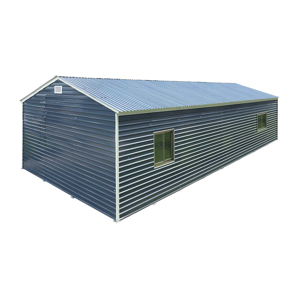 20' x 40' Metal Garage Shed, 9' High Double Front Doors, 13' Peak, 800 Sq-Ft TMG-MS2040