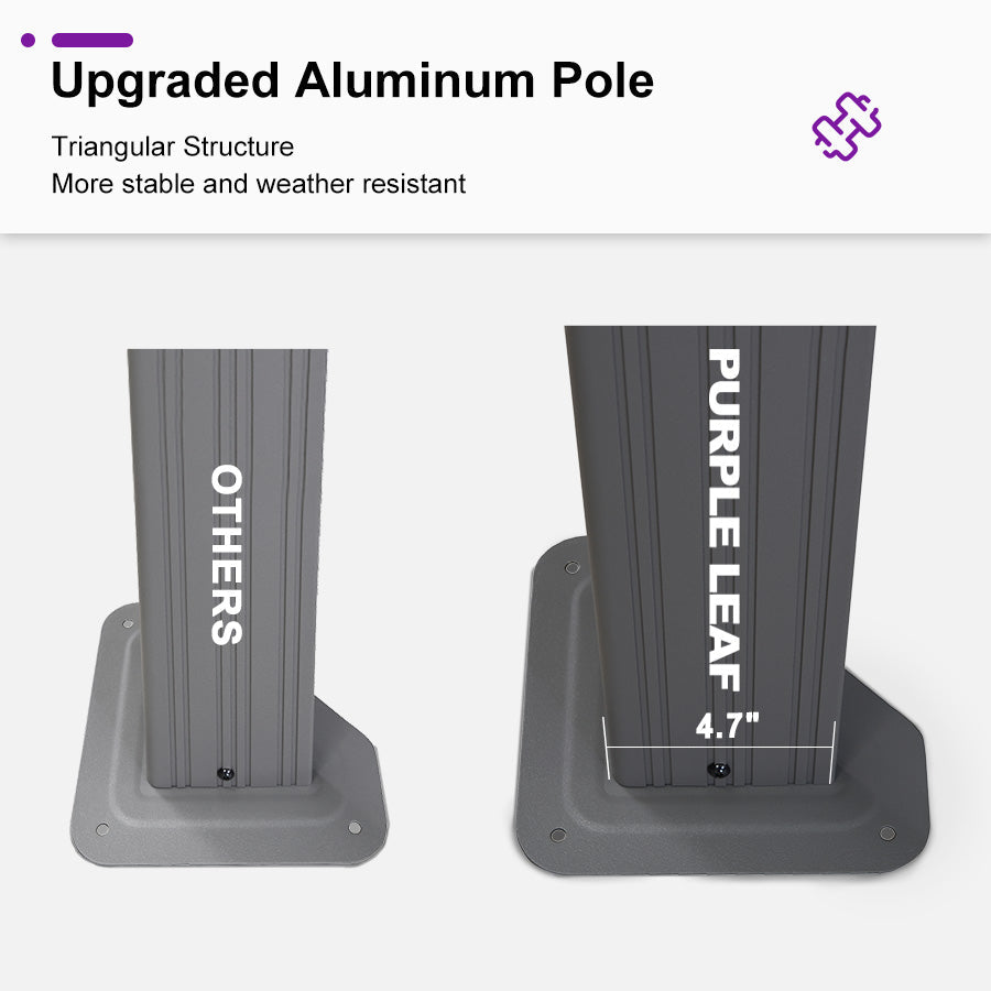 PURPLE LEAF Patio Gazebo for Pool Light Grey Hardtop Galvanized Steel Roof with Reinforcement Support Rod