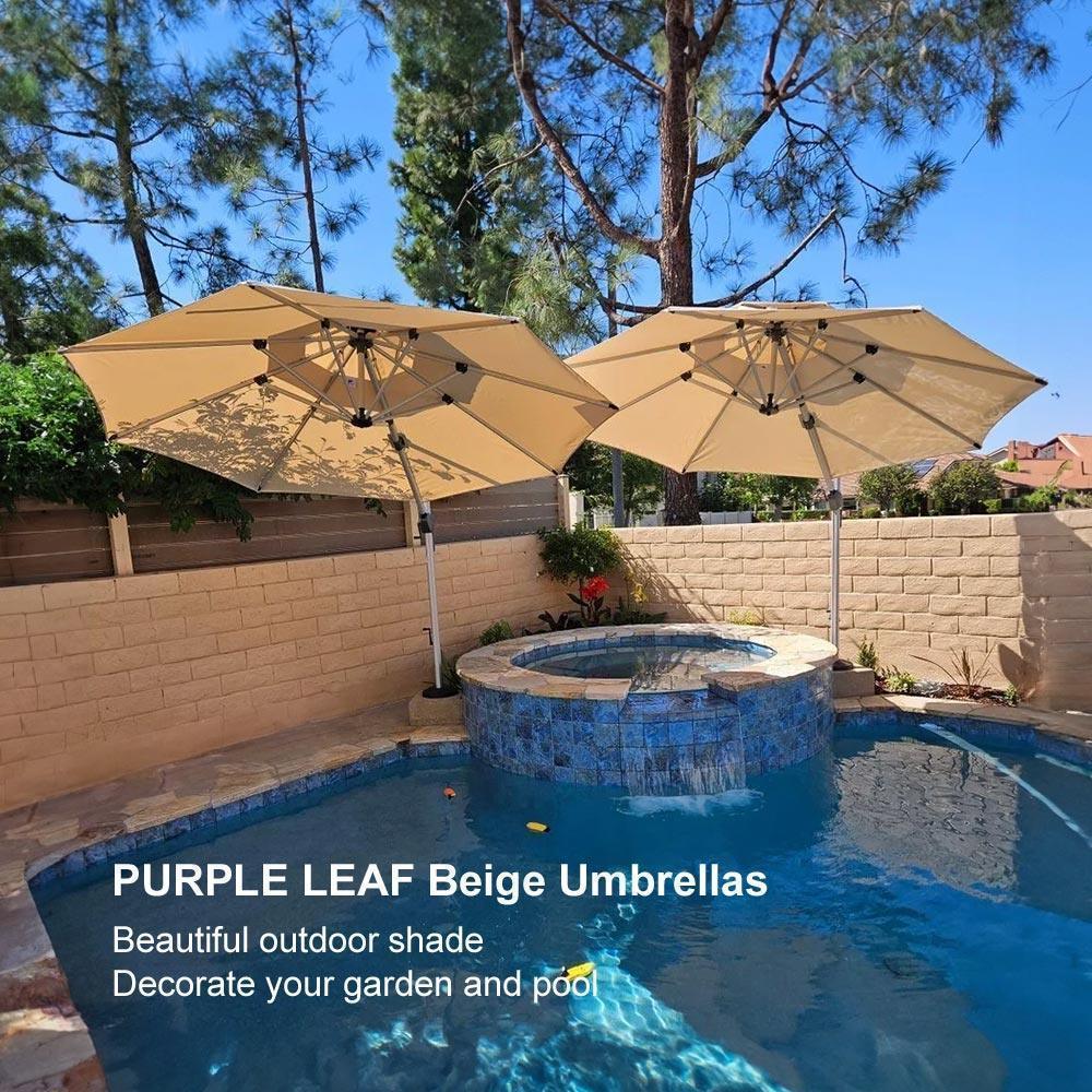 PURPLE LEAF Round Cantilever Patio Umbrella Heavy Duty Umbrella for Porch Garden Pool