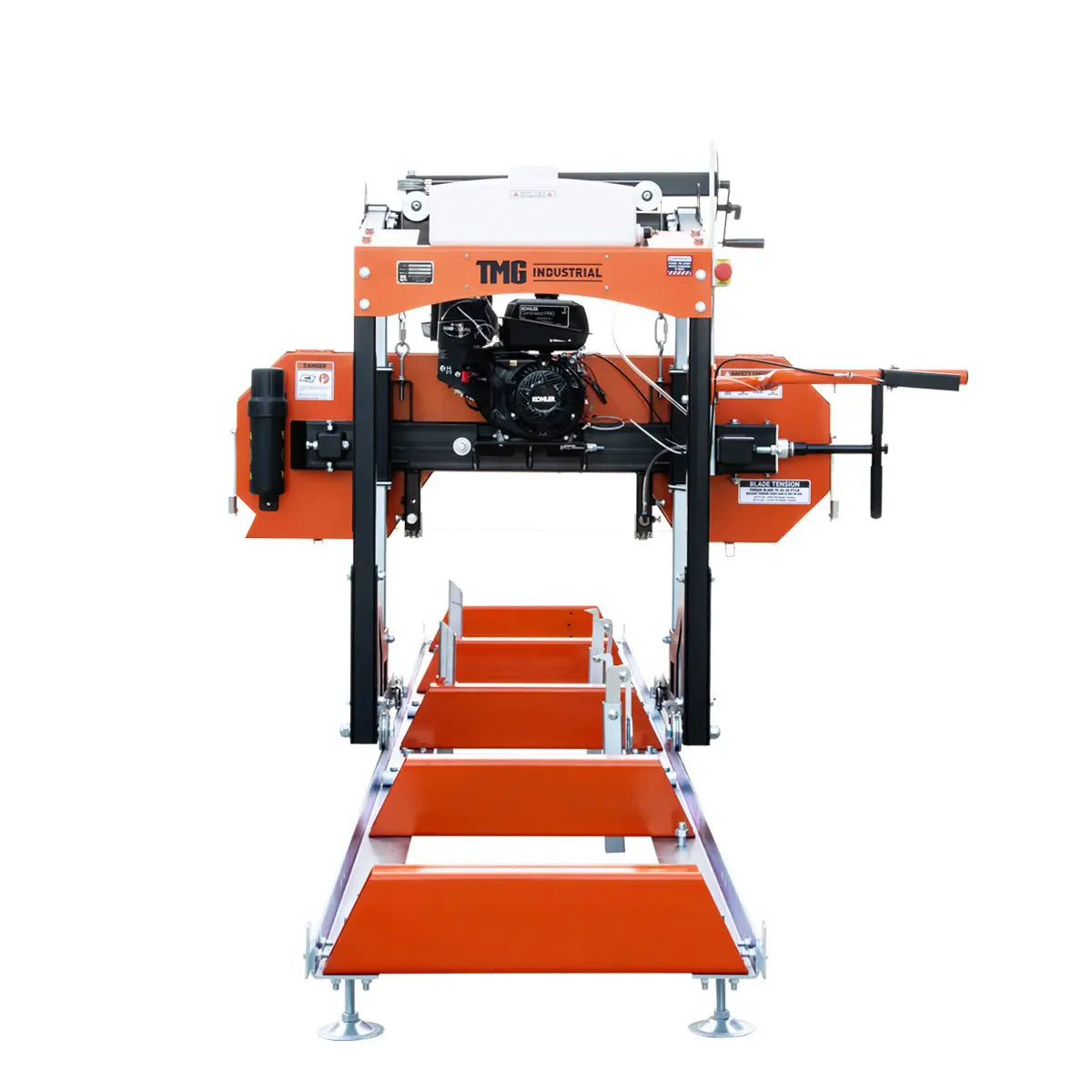 22" Portable Sawmill, 7 HP Kohler Command Pro Engine, 12' Log Length, 4-Post Carriage with Saw Head Anti-tip Locking, TMG-PSM22