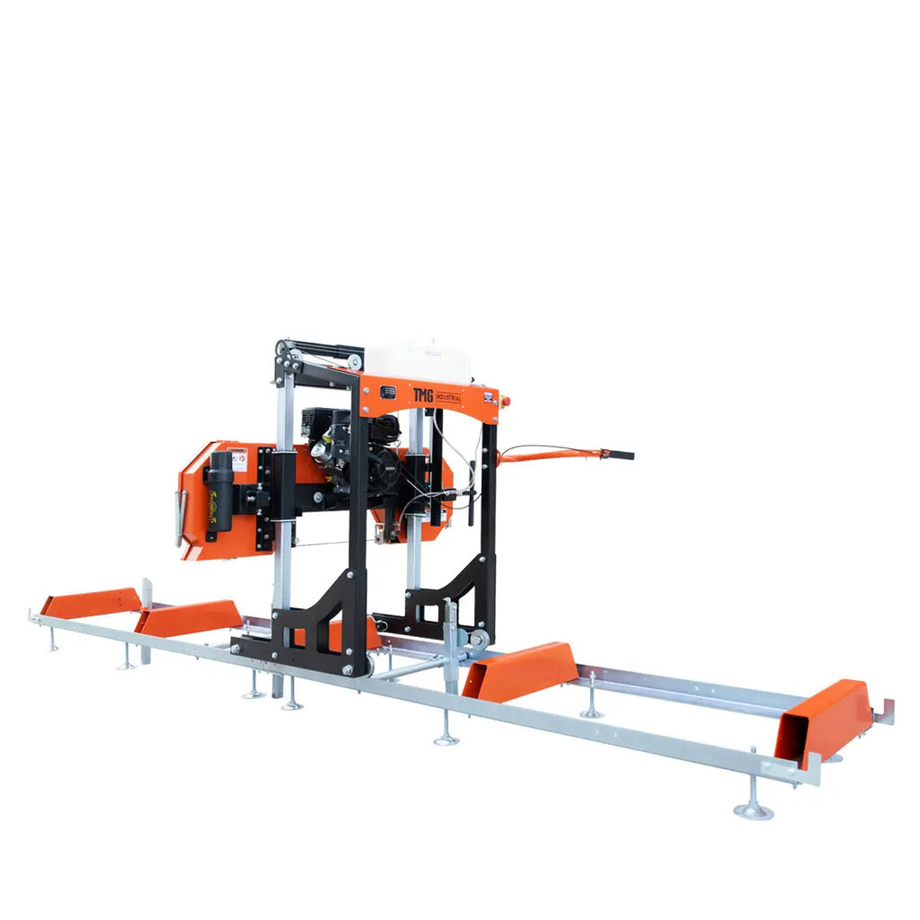 22" Portable Sawmill, 7 HP Kohler Command Pro Engine, 12' Log Length, 4-Post Carriage with Saw Head Anti-tip Locking, TMG-PSM22