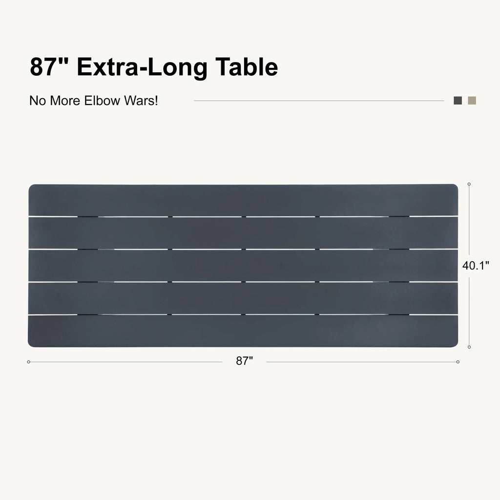 PURPLE LEAF Sanori Outdoor Dining Set Weather-Resistant Aluminum Table and Chairs Set with Backrest Pillow and Olefin Cushions for Deck